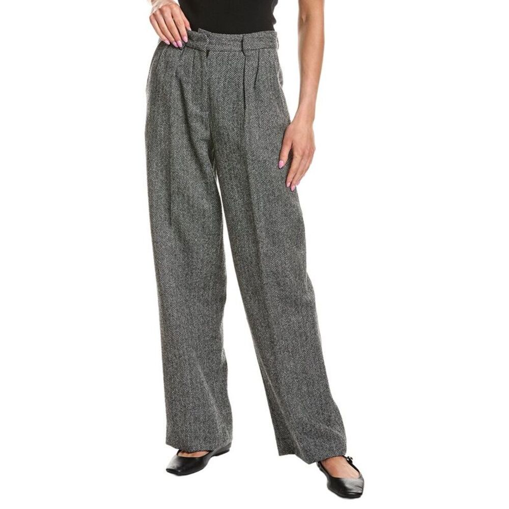 Rowing Blazers Womens  Herringbone Pleated Wool Pant